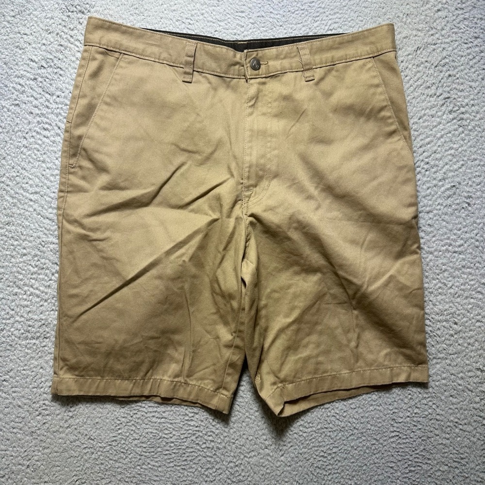 Volcom True To This Mens Shorts Size 36 Khaki Chino Skate Casual Cotton Blend - Picture 1 of 10